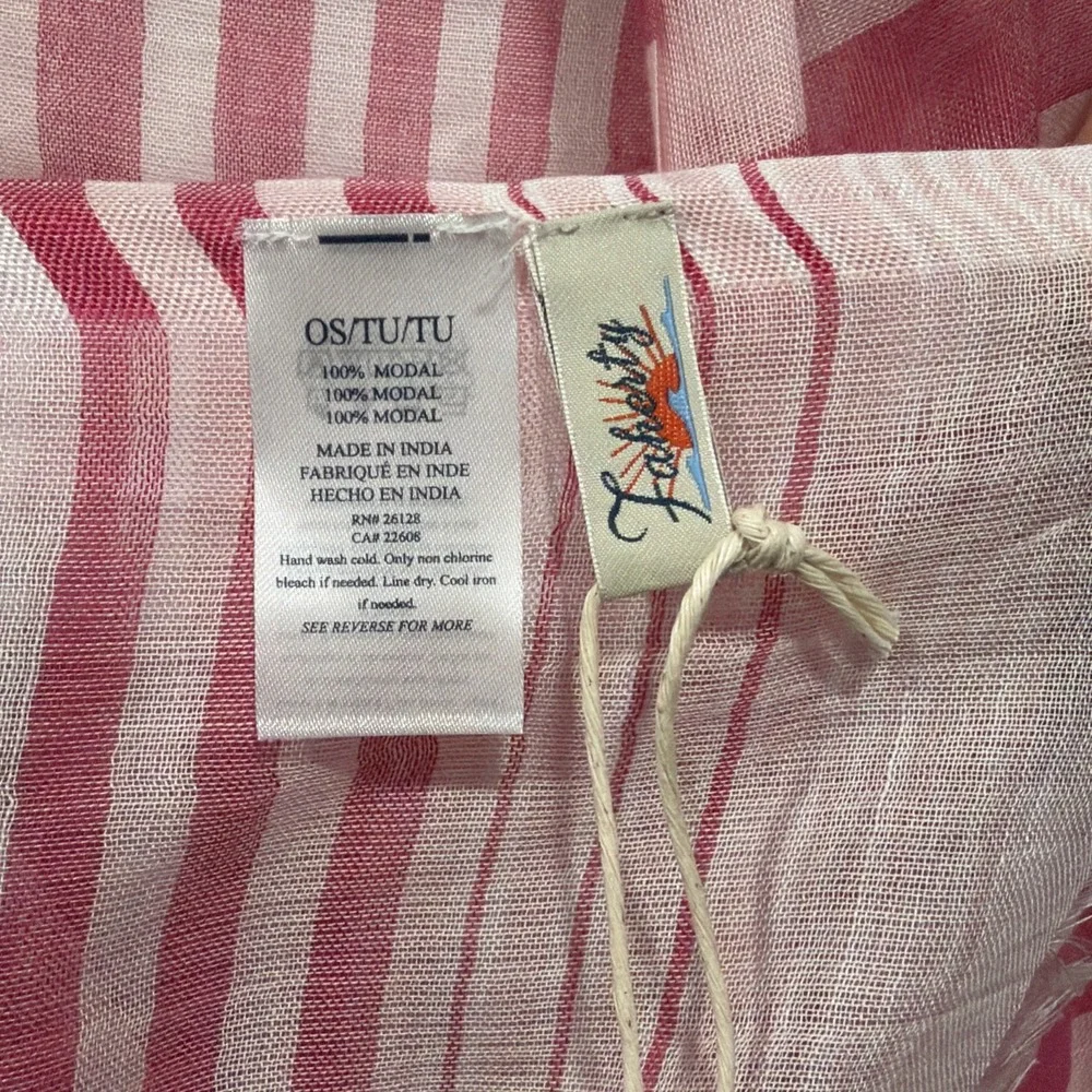 Faherty‎ Variegated Striped Wrap 652 Caramine Women's One Size NWT 100% Modal